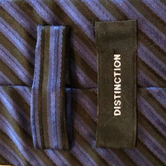Distinction 100%‎ Silk Striped Tie - Black/Navy - Picture 4 of 4